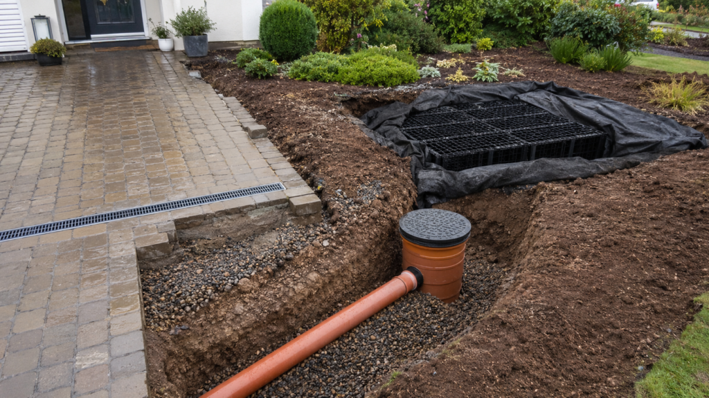 Driveway Drainage Route to Soakaway