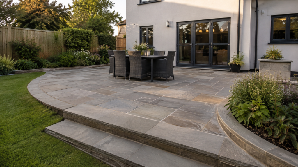 South Devon sandstone patio garden