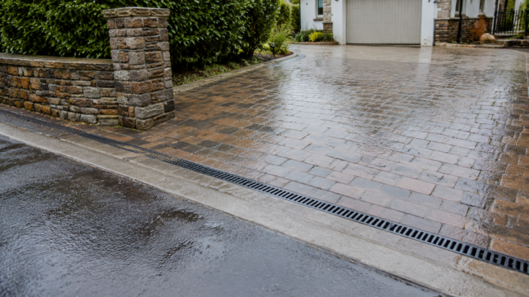 Rainwater Channel Across a Block-Paved Driveway