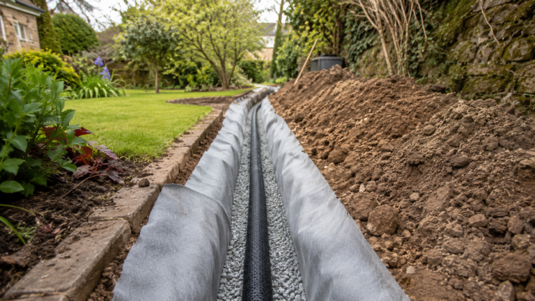French Drain Installation in South Devon