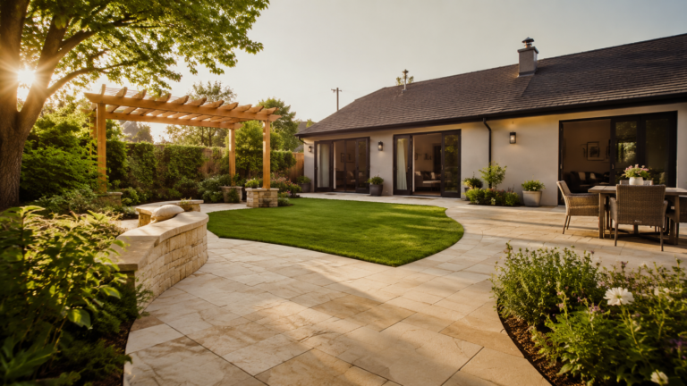 Golden Morning Patio with Timber Pergola